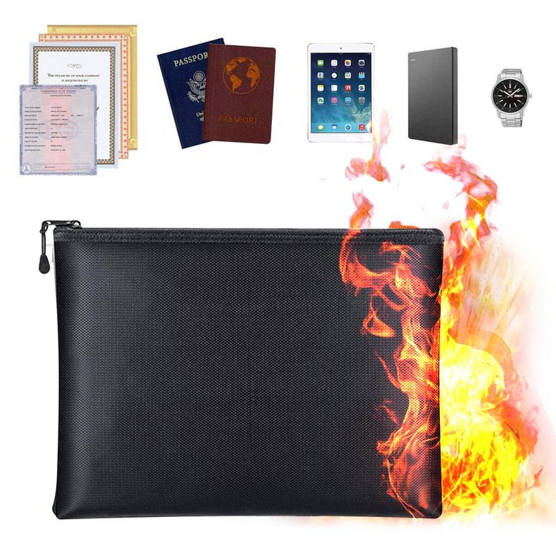 Fire Safe Document - ทนไฟกระเป๋าเอกสารกันน้ําเงินกระเป๋า Fire ปลอดภัยกระเป๋าซิปแฟ้มเงินสดผู้ถือซองจดหมายสําหรับ Home Office