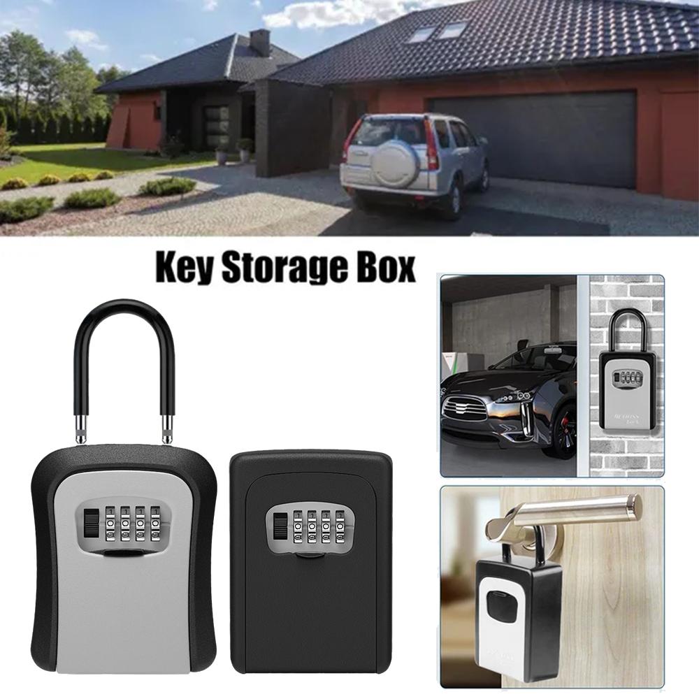 Lockbox Key Secure - ติดผนังกล่องเก็บกุญแจแบบพกพากล่องล็อคกุญแจ 4 หลักล็อคความปลอดภัยกล่องรีเซ็ตรหัสปลอดภัยล็อคกล่องสําหรับ Home
