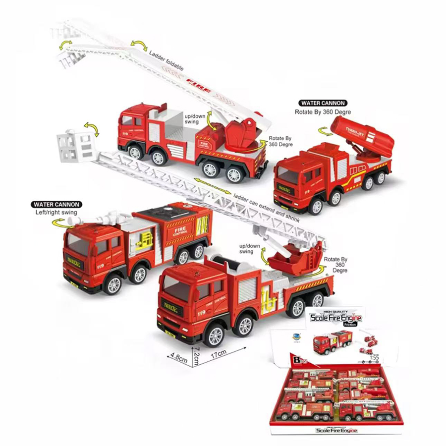 Fire Escape Ladder - 1 PC-รถดับเพลิง 1:32 การจำลองการดับเพลิง Diecast รถกู้ภัยบันไดดับเพลิงวิศวกรรมรถของเล่นเด็กของขวัญวันเกิด