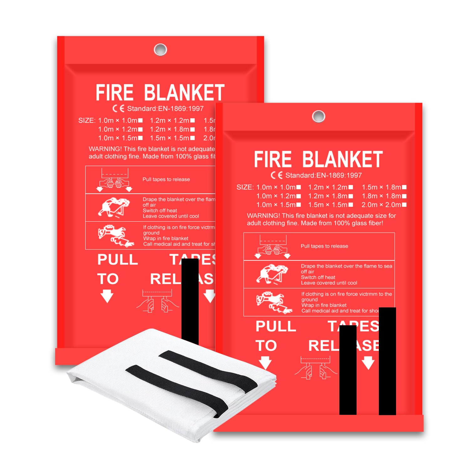 Fire ผ้าห่ม 2 แพ็ค 2*2 m/1.5*1 - Fire Blanket Kitchen บทวิจารณ์และราคา