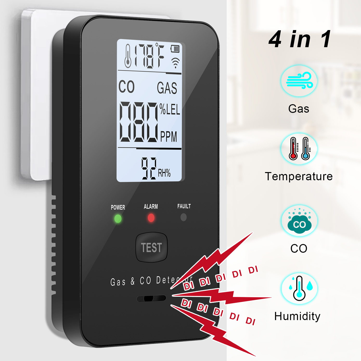 เครื่องตรวจจับก๊าซธรรมชาติและค - Co Detector Plug บทวิจารณ์และราคา