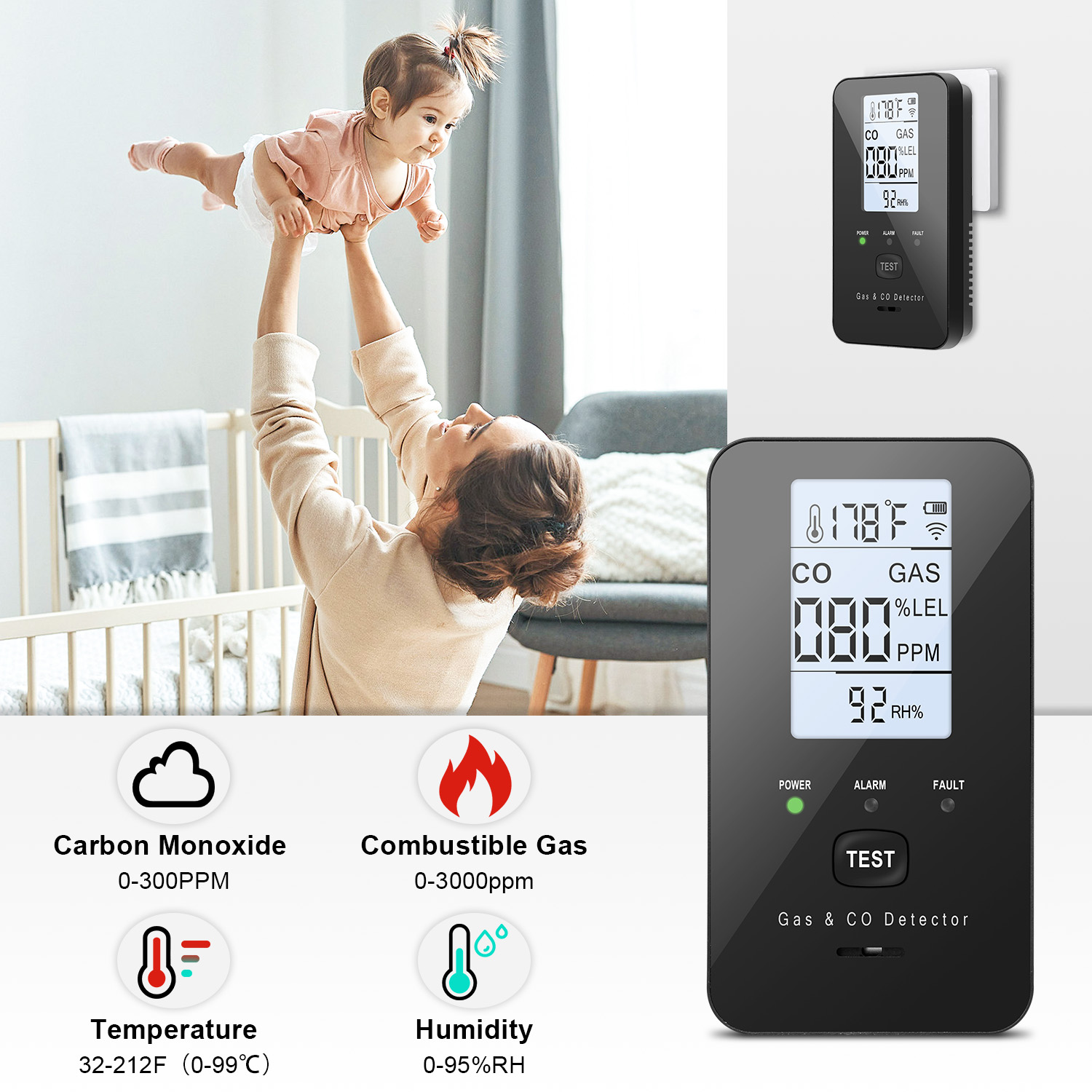 เครื่องตรวจจับก๊าซธรรมชาติและค - Co Detector Plug บทวิจารณ์และราคา