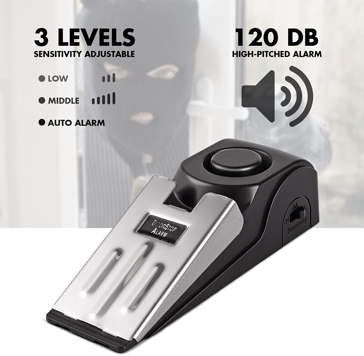สัญญาณกันขโมยประตูแบบพกพา 1/2  - Door Stop Alarm บทวิจารณ์และราคา